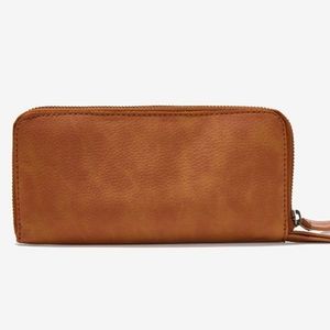 Free People Brown  Distressed Vegan Wallet. NWT